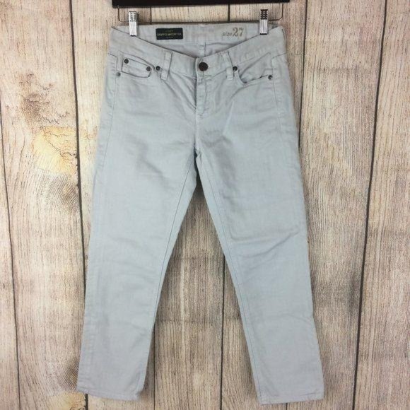 J. Crew Women's Size 27 Light Grey Cropped Matchstick Denim Jeans Stretch - Picture 1 of 8